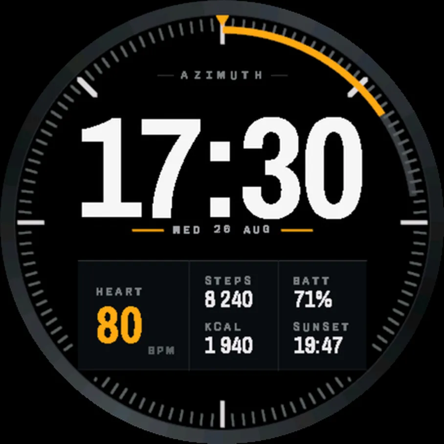Azimuth watch face